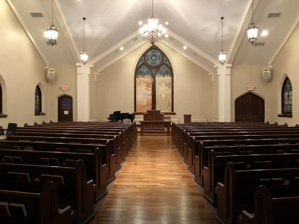 Empty church sanctuary